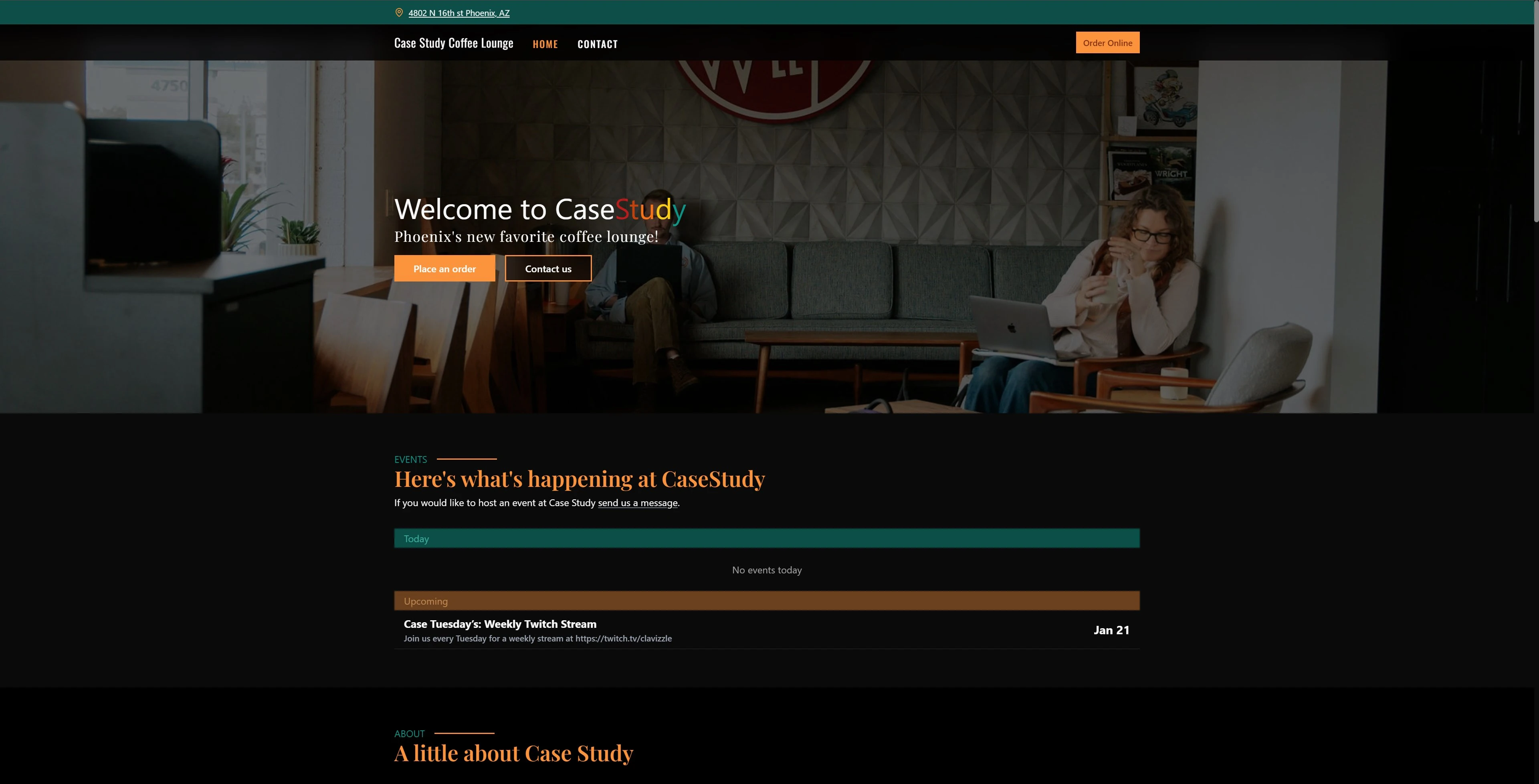 Case Study website Screenshot